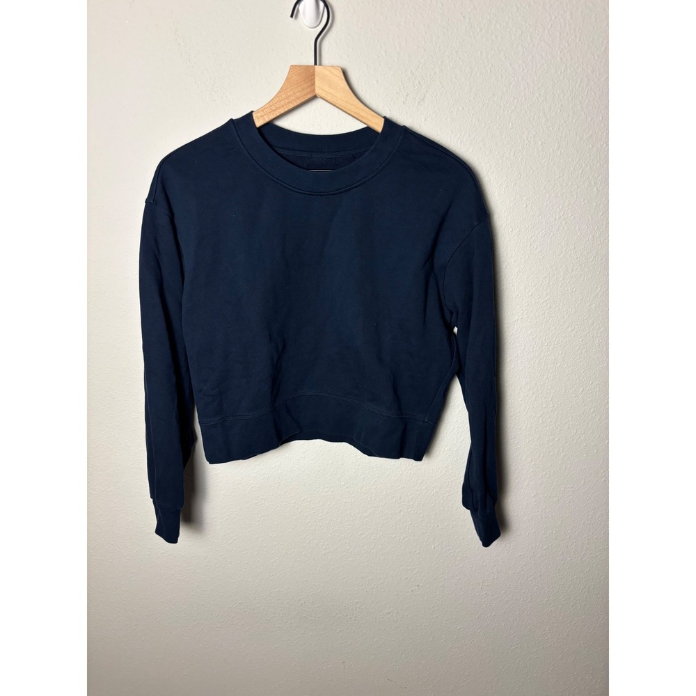 Lululemon Perfectly Oversized Crop Crew Sweatshirt True Navy Blue XS